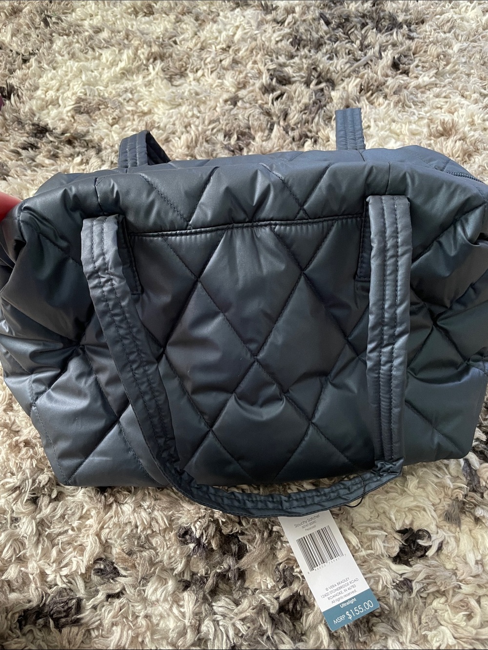 Vera Bradley Quilted Slouchy Satchel Bag in Peacoat - Picture 3 of 5